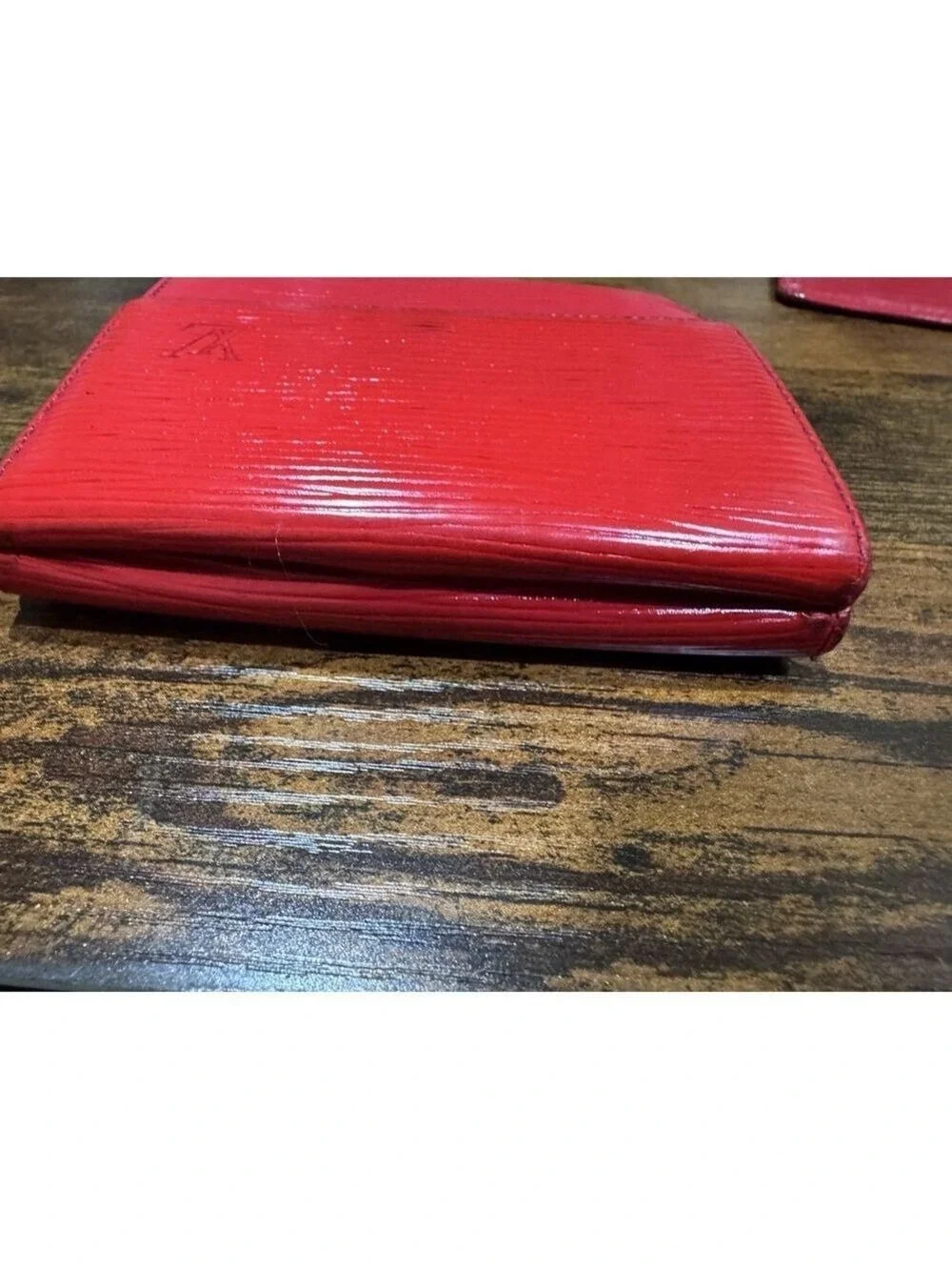 Louis Vuitton Vintage Elise Trifold Red Epi Leather Wallet